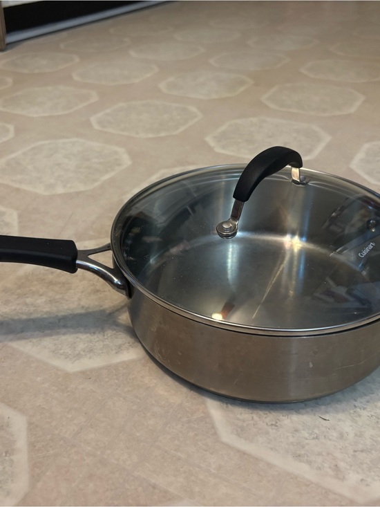 Cuisinart Other - Cuisinart Stainless Steel Sauté Pan with Black Handles and Glass Lid